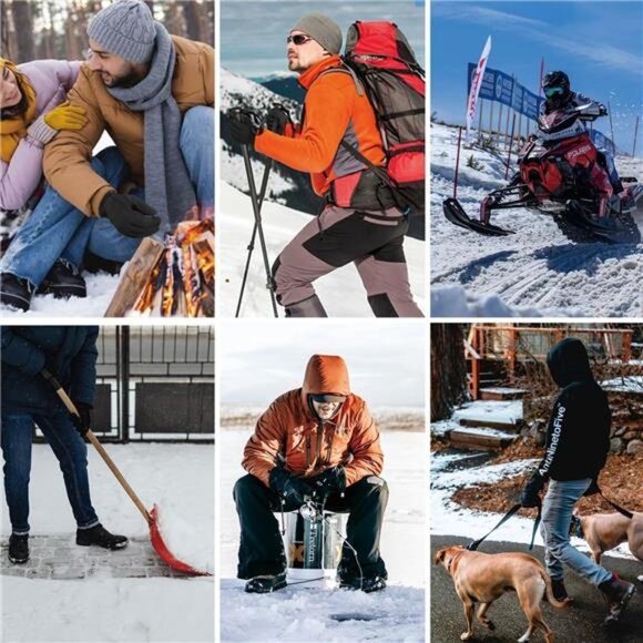 Winter Waterproof Ski Gloves Men Women, Snow Warm Cycling Cold Weather, - Picture 6 of 12